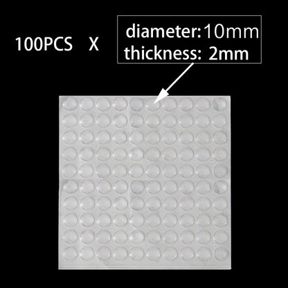 100Pcs Soft Silicone Rubber Anti Slip Bumpers Feet Pads Damper Buffer Cabinet Bumpers Silicone Furniture Pads Drawer Door Pad Beauty World Shop