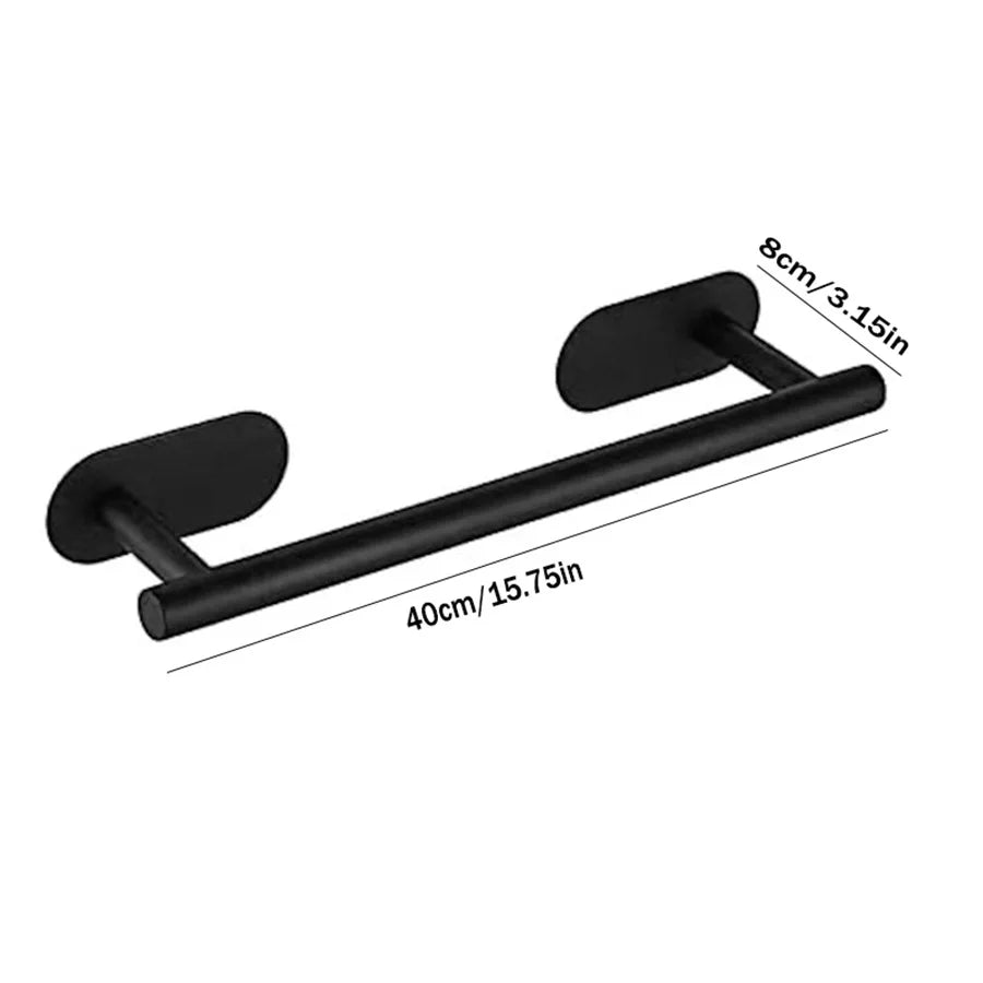 40cm Wall Hanging Towel Holder Stainless Steel Self Adhesive Towel Rail Without Drilling Towel Rack for Bathroom Kitchen Beauty Trend Shop