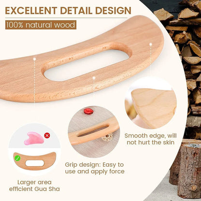 Wooden Cellulite Massager Body Guasha Tool Lymphatic Drainage Massager Muscle Scraper Back Massage Tool Relieve Muscle Fatigue Beauty Trend Shop