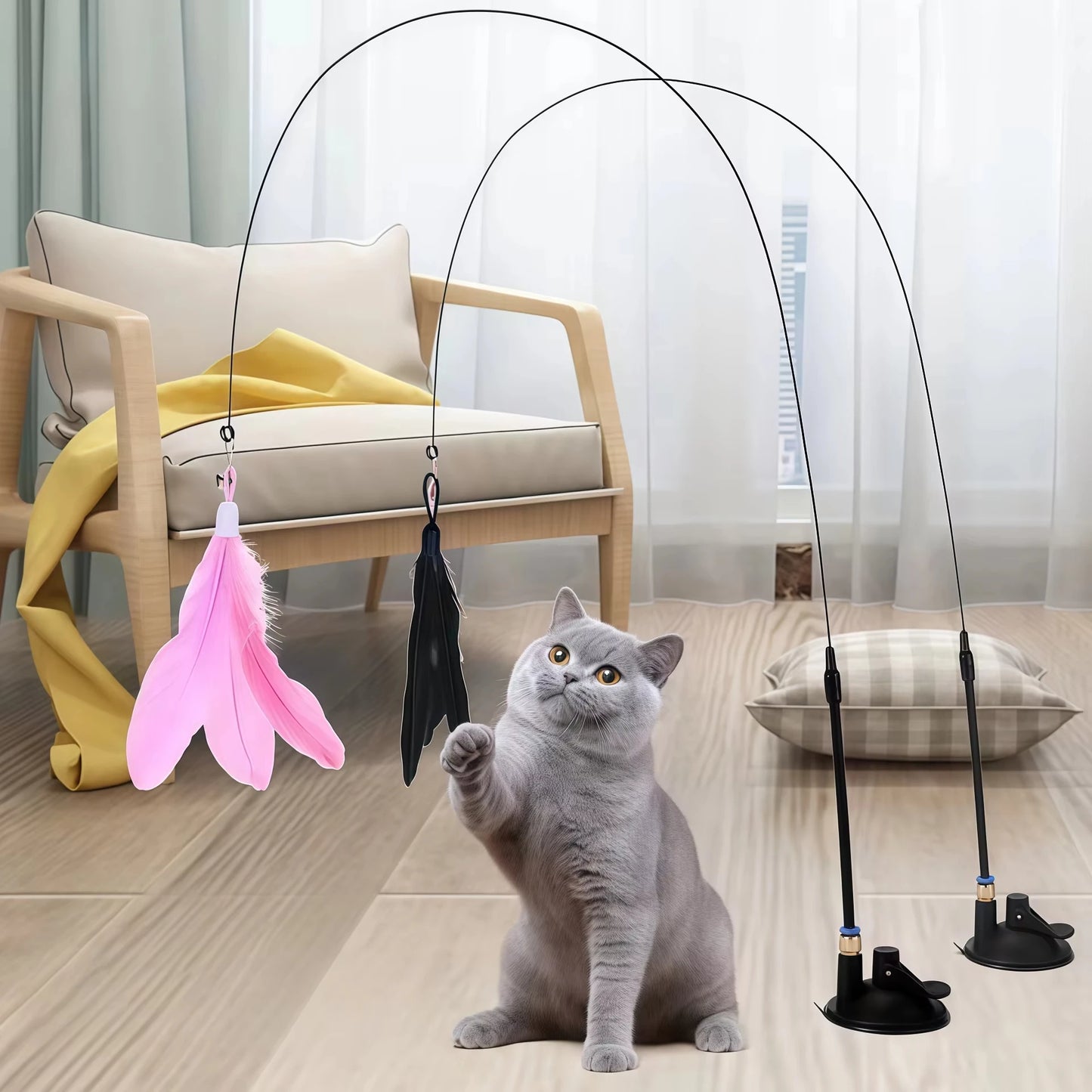 Pet Cat Toys Cute Funny Rainbow Strips Stick Cat Teaser Wand  Pet Toys for Cats Interactive Toys Cat Supplies Pet Products Beauty World Shop