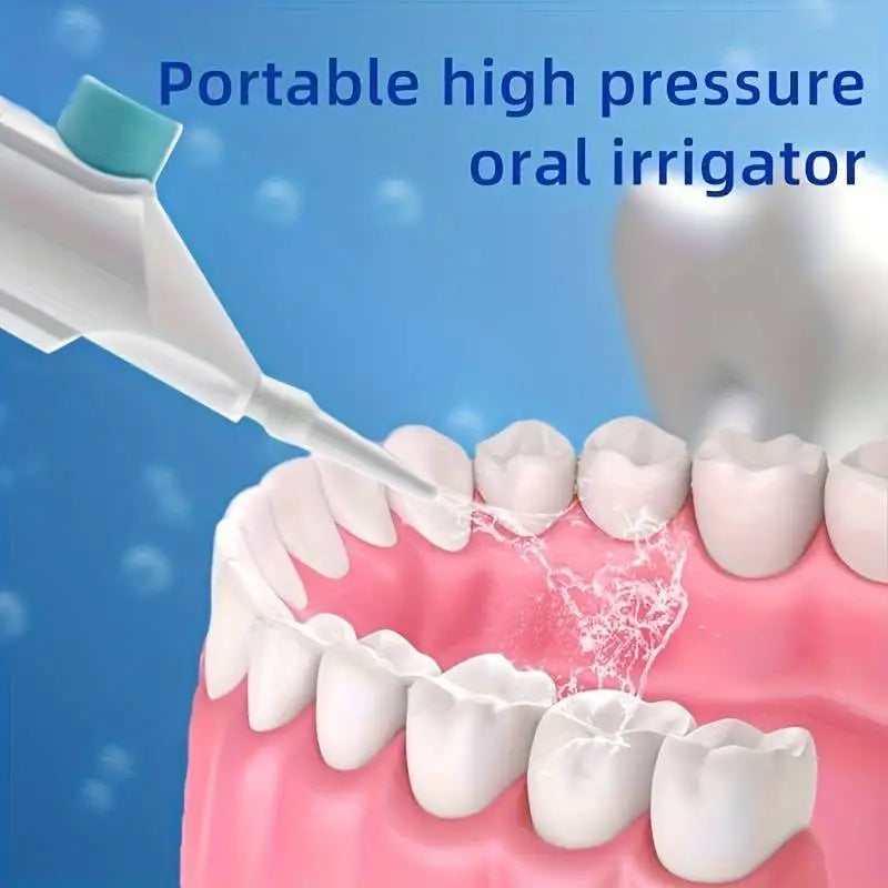 Household High Pressure Oral Irrigator Portable Teeth Clean Water Dental Floss Manual High Pressure Water Toothpick Beauty World Shop