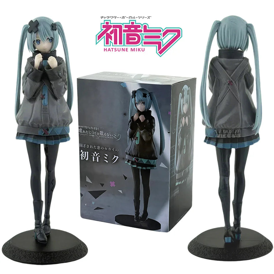 New 2026 Desktop Cute 8.07inch Hatsune Miku Kwaii Style Anime Figure Toys PVC Model Collector Doll Birthday Gift Beauty World Shop