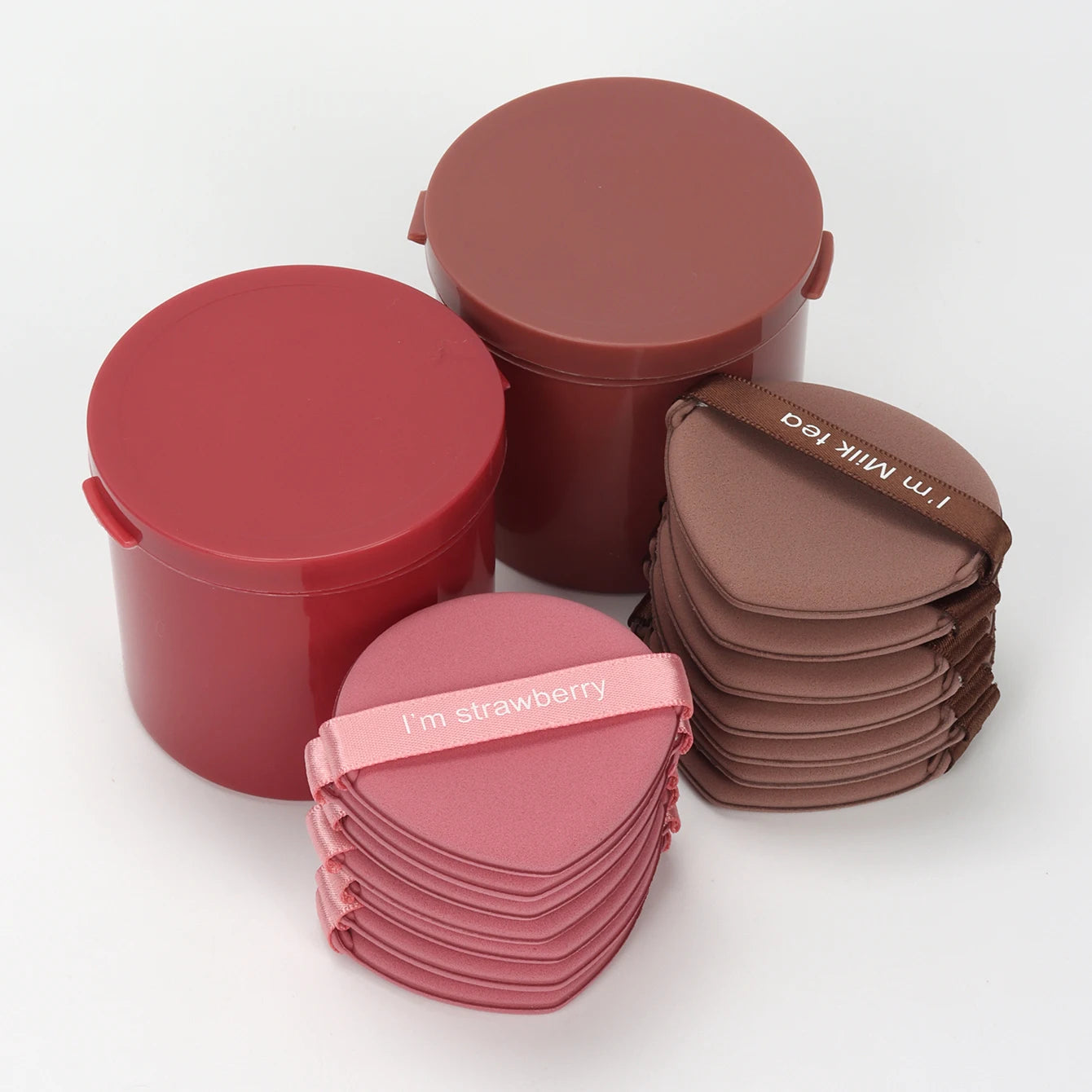 Karsyngirl 7Pcs/Box Strawberry Cosmetic Puff Set Double Side Women Soft Makeup Sponge Beauty Make up Powder Tools Beauty World Shop