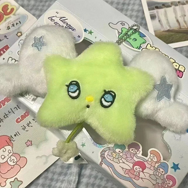 1PC Star Pendant Key Chain Doll Album Plush Pendant Doll School Bag Decoration Gifts Beauty World Shop