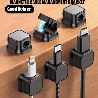 10Pcs Magnetic Cable Holder Self Adhesive Cord Clip Smooth Pulling Charging Cable Keeper Wire Clip for Car/Home/Office Beauty Trend Shop