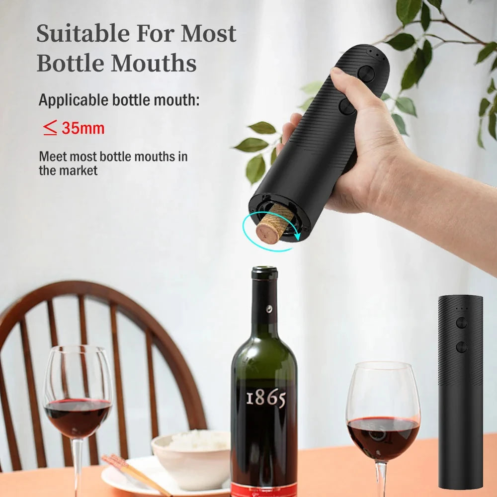 Electric Wine Bottle Opener Automatic Red Wine Corkscrew Rechargeable Wine Opener One-click Button Wine Tools Kitchen Products Beauty World Shop