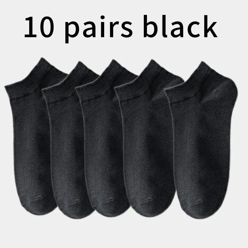 Men's Mid-Calf Cotton Socks 10/5/3 Pairs | Soft Breathable All-Season Crew Socks Solid Color for Daily Work, Sports &Casual Wear Beauty World Shop