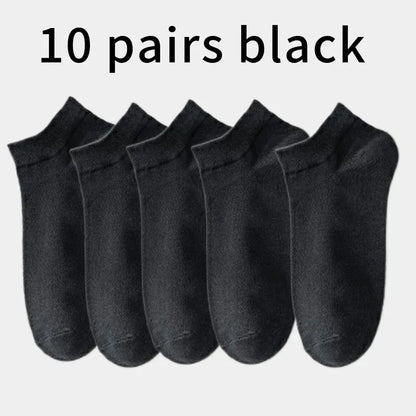 Men's Mid-Calf Cotton Socks 10/5/3 Pairs | Soft Breathable All-Season Crew Socks Solid Color for Daily Work, Sports &Casual Wear Beauty World Shop