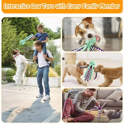 Dog pet plush octopus toy interactive sound anti-demolition home large and small dog boredom companion toy Beauty World Shop