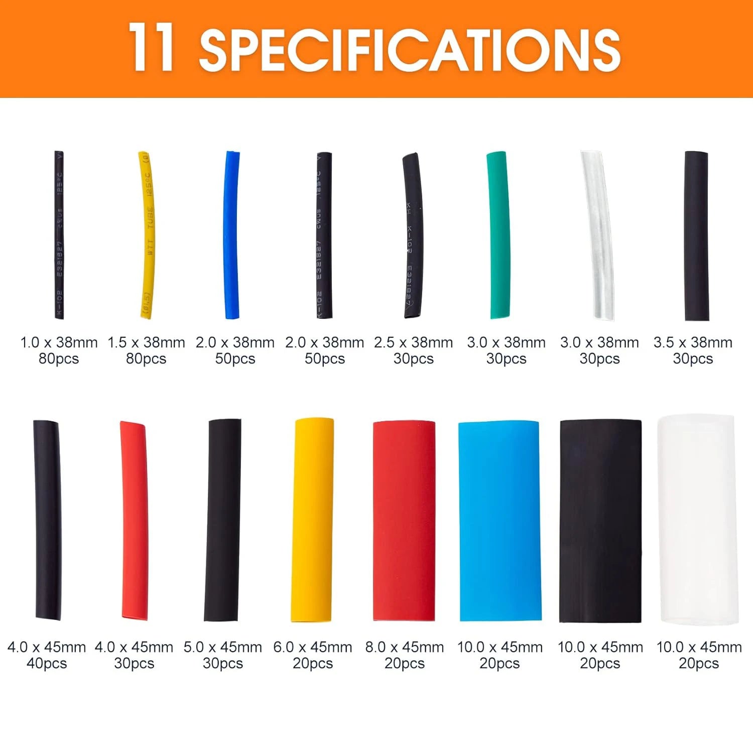 580/560Pcs Heat Shrink Tubing Kit EVA Material in 6 Colors 11 Sizes - Ideal for Electrical Insulation, Repairs, and Wire Conne Beauty World Shop