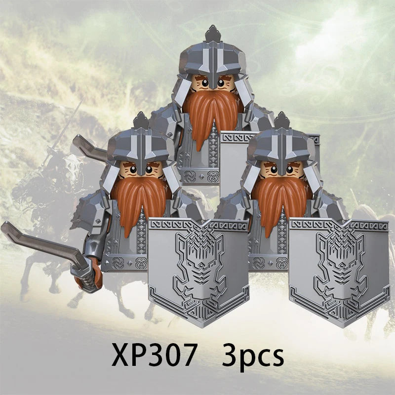 3pcs Lord Rings Elves Orcs Army Dwarf Rohan Mini Action Toy Figures Building Blocks Assembly Toys for Kids Birthday Gift Beauty World Shop