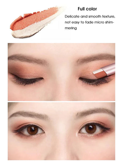 Gradient two-color eye shadow pen waterproof, sweat proof, not easy to smudge, pearlescent, fine shiny, lazy eye shadow s Beauty Trend Shop