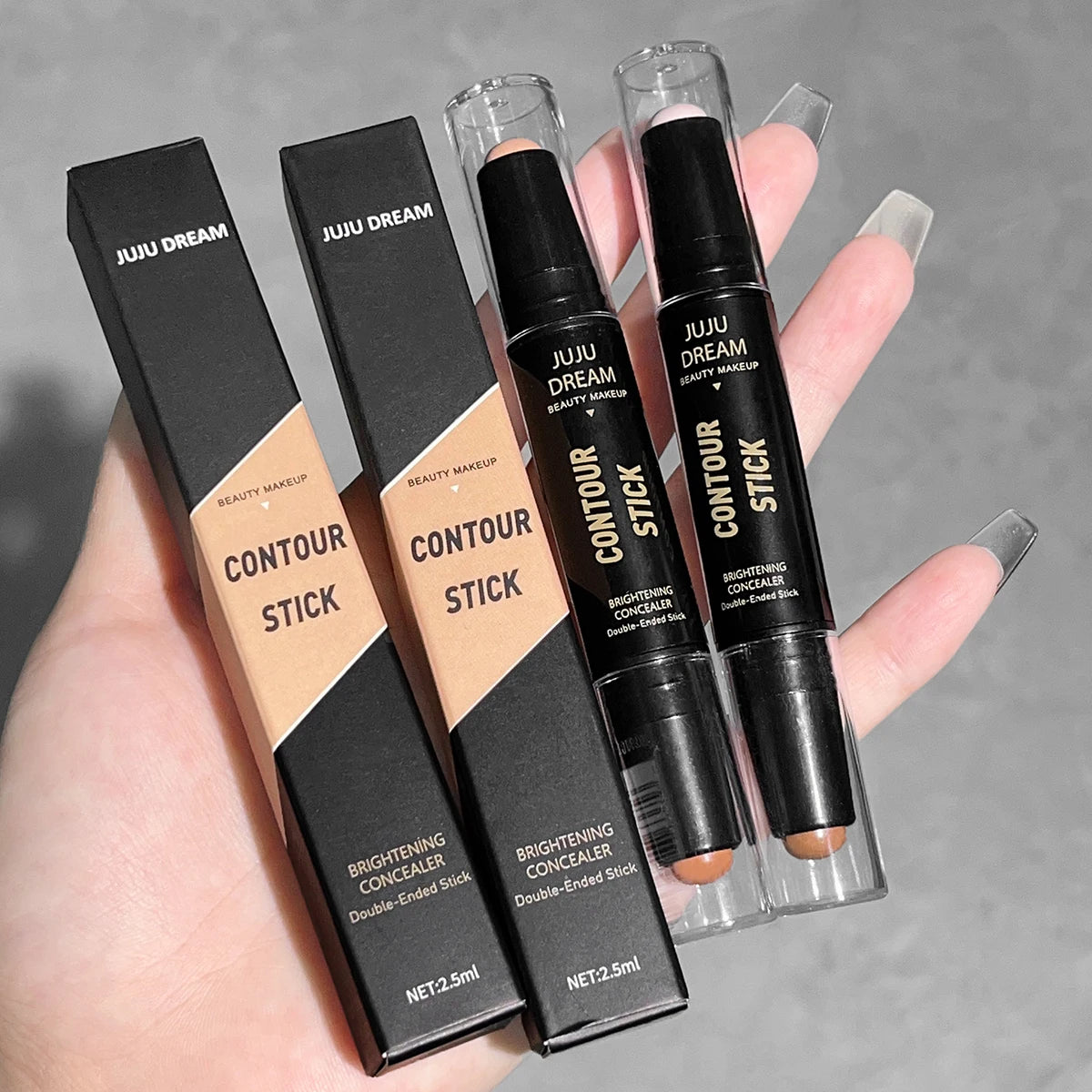 Dual-ended contour stick, facial foundation, concealer, long-lasting dark circles, correcting contour concealer, makeup Beauty World Shop