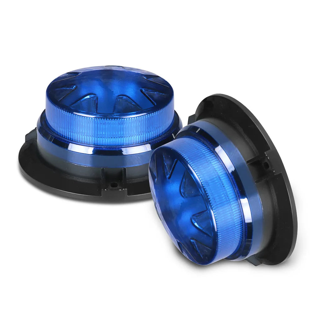 Magnetic Base LED Blue Emergency Strobe Light Car Police Roof Flashing Hazard Warning Light 12V/24V Vehicle Safety Beacon Lamp Beauty World Shop