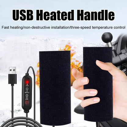 Motorcycle Heated Grips Handlebars USB Adjustable Insulated Handlebars Electric Scooter Bicycle Winter Warming Accessories Beauty Trend Shop