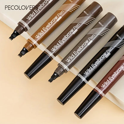 6 Colors 1pc Eyebrow Pen Waterproof 4 Split Tip Eyebrows Pen Eyebrow Tattoo Pen Waterproof Liquid Black Eyebrow Makeup Pencil Beauty Fashion