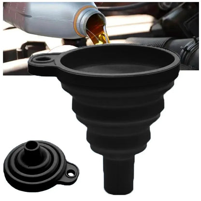 Engine Funnel Car Universal Silicone Liquid Funnel Washer Fluid Change Foldable Portable Auto Engine Oil Petrol Change Funnel Beauty World Shop