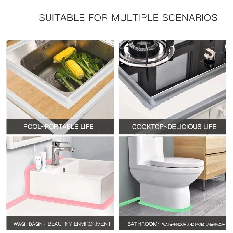 PVC tape Waterproof wall glue sink edge seal mildew resistant caulking strip Kitchen bathroom shower tub Beauty World Shop