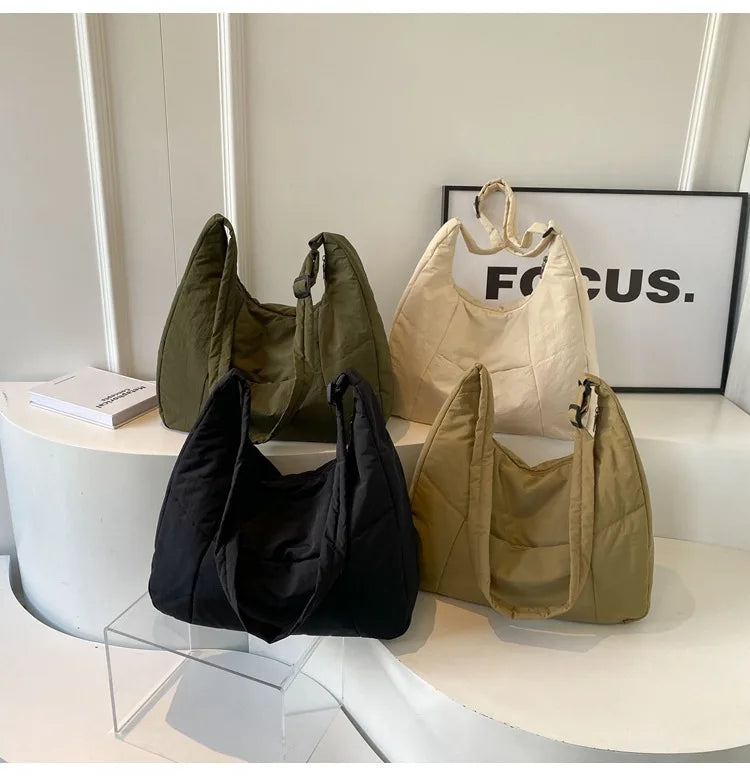 Trendy Women's Soft Cloth Shoulder Bag Solid Color Student 2026 Spring Y2k Casual Style Big Handbags Crossbody Bags for Women Beauty World Shop