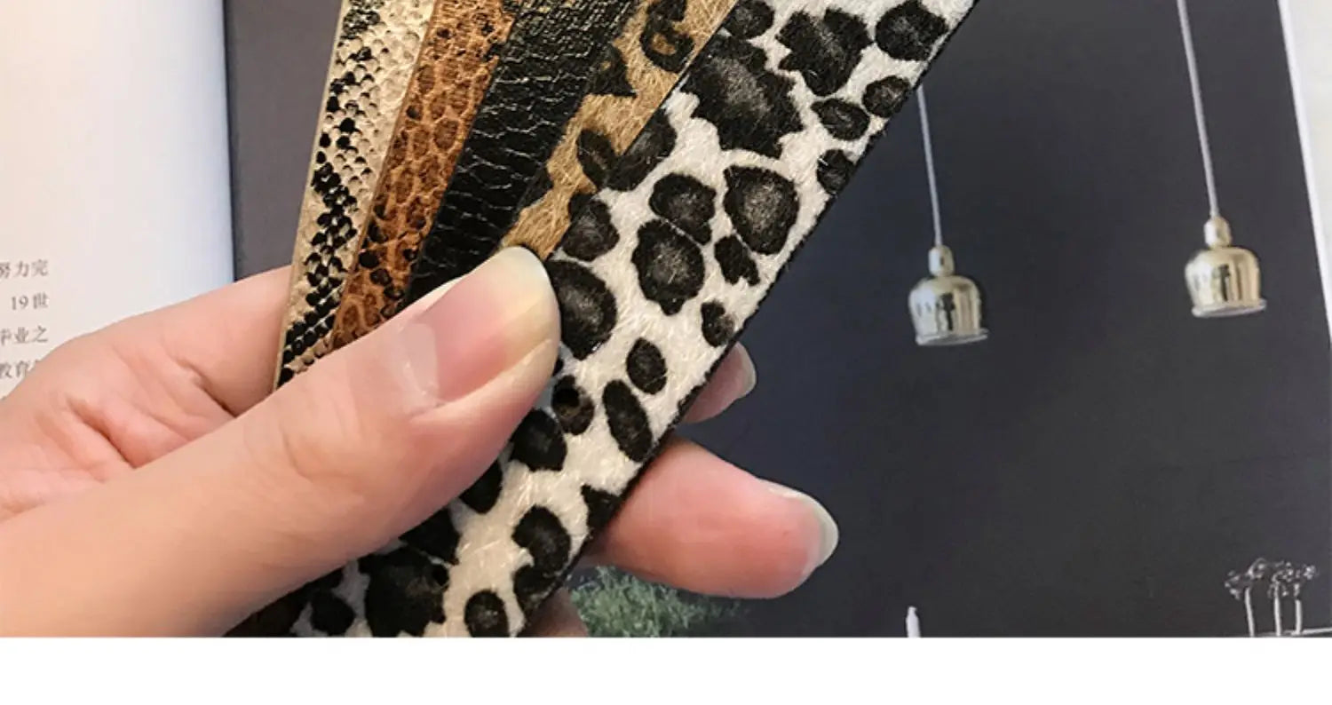 Hot Sale New Fashion Customized PU Leather Leopard Snake Print Slim Belt For Women Beauty World Shop