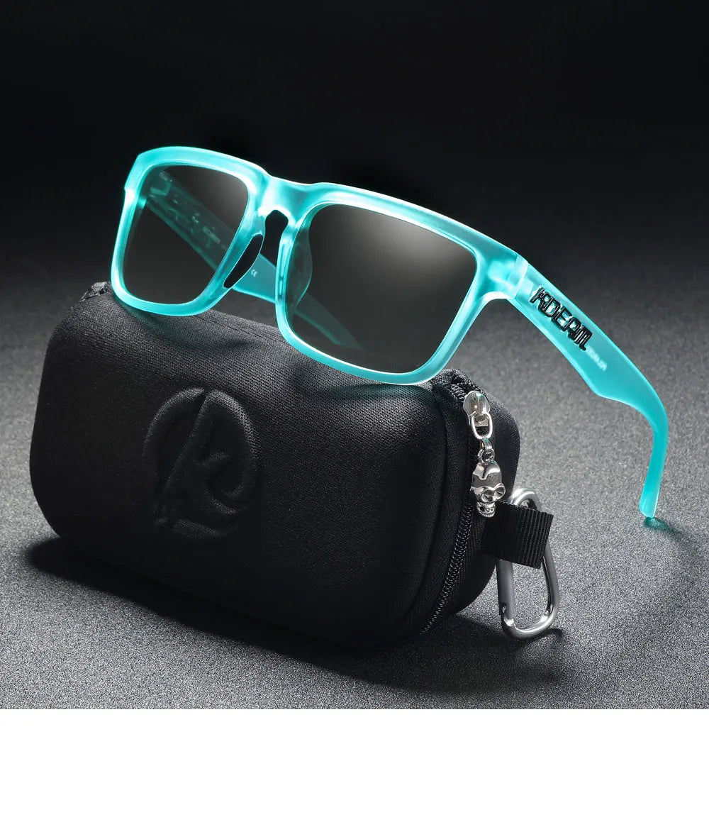 KDEAM Men's Polarized Sunglasses Square Casual Outdoors Sun Glasses Women Unisex Sunglass For Couple With Zipper Case Beauty World Shop