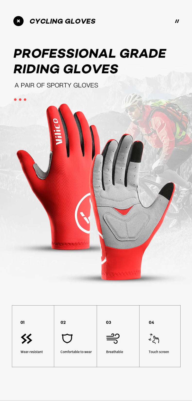 1 Pair Breaking Wind Cycling Gloves Anti-slip Bicycle Mittens Racing Road Bike Glove MTB Biciclet Guantes Ciclismo Beauty World Shop