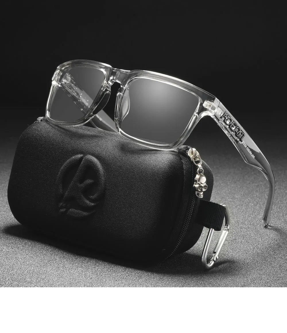 KDEAM Men's Polarized Sunglasses Square Casual Outdoors Sun Glasses Women Unisex Sunglass For Couple With Zipper Case Beauty World Shop