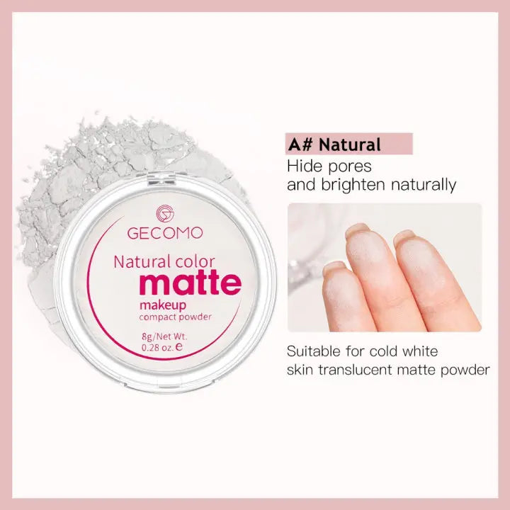 GECOMO Mattifying Compact Powder 12H Long Last Oil Control Silky Matt Makeup Setting Powder Translucent For All Skin Tones Beauty World Shop