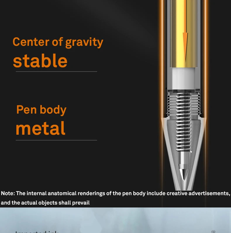 Deli Metal Sign Pen, Gel Ink Pens, Golden Silver Color, Metallic Writing Pen, Office Supplies, 0.5mm Beauty World Shop
