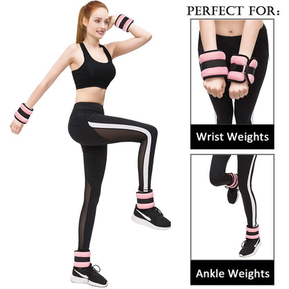 1Pair Adjustable Ankle & Wrist Weights (0.5kg/1kg) - Neoprene Leg Arm Straps for Running, Yoga - Strength Training for Women Men Beauty World Shop