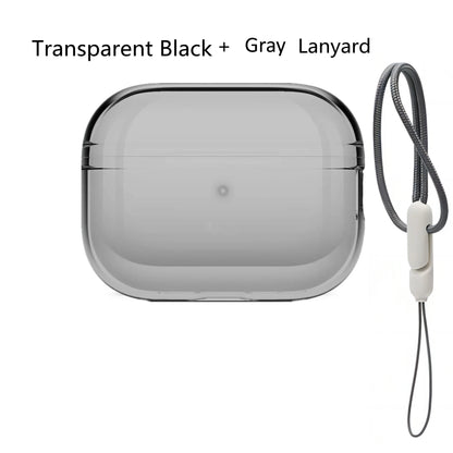 Transparent Protective lanyard Case Cover For Airpods Pro 2 TPU Soft Skin Shockproof Case Cover Designed for Airpods Pro2 Earbud
