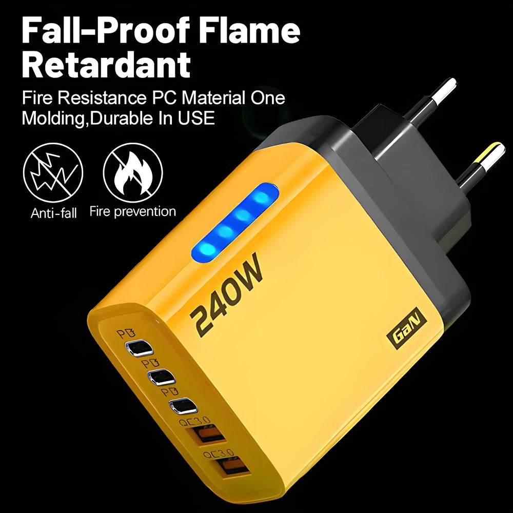 5 Ports USB C PD Charger Quick Charge 3.0 Type C USB Phone Chargers Fast Charging Adapter For iPhone 16 15 Samsung Xiaomi Huawei Beauty World Shop