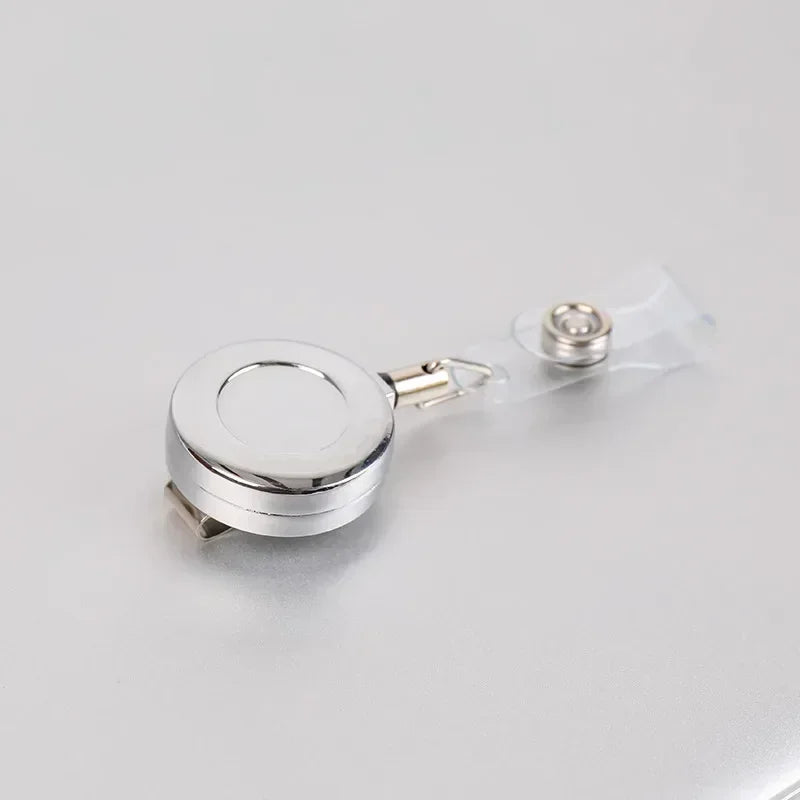 1 Pcs Aluminum Alloy Card Cover Case Bank Business Work Card Holder with ABS Retractable Badge Reel Credit ID Card Badge Bag Beauty World Shop