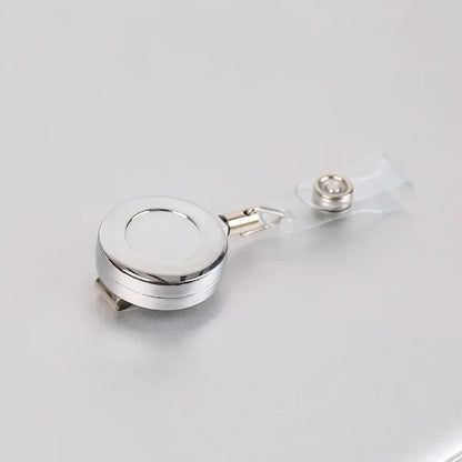1 Pcs Aluminum Alloy Card Cover Case Bank Business Work Card Holder with ABS Retractable Badge Reel Credit ID Card Badge Bag Beauty World Shop