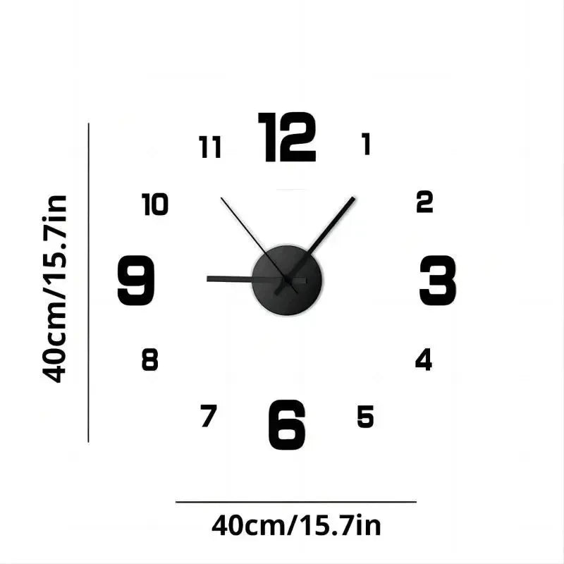 3D Creative Frameless DIY Wall Hanging Clock Wall Stickers Home Mute Digital Clock Living Room Office Wall Decoration Beauty Fashion