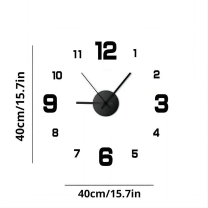 3D Creative Frameless DIY Wall Hanging Clock Wall Stickers Home Mute Digital Clock Living Room Office Wall Decoration Beauty Fashion