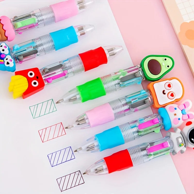 5-20Pcs/Lot Cute Cartoon 4 Color Mini Ballpoint Pen KawaiiUnicorn Flamingo Retractable Stationery Gift SchooOoffice Supplies Beauty World Shop