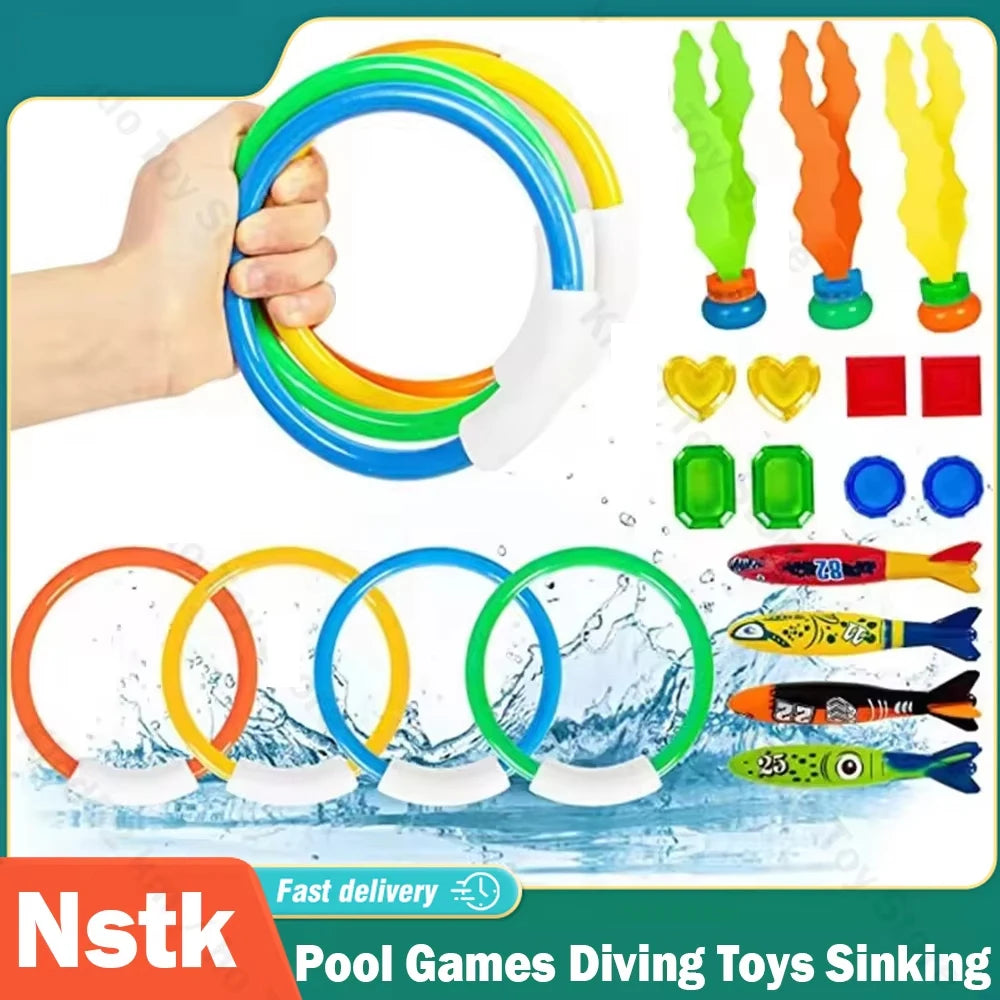Nstk Pool Games Diving Toys Sinking Toy Multicolor Cartoon Pool Sinking Toys Creative Swim Dive Toy Set Swimming Pool Accessory Beauty World Shop