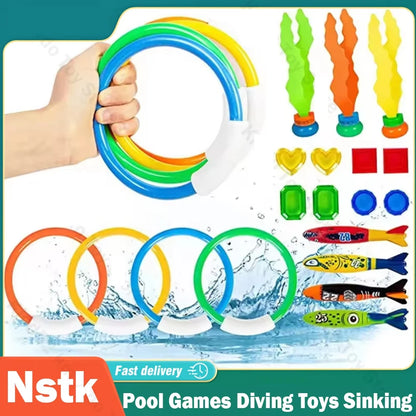 Nstk Pool Games Diving Toys Sinking Toy Multicolor Cartoon Pool Sinking Toys Creative Swim Dive Toy Set Swimming Pool Accessory Beauty World Shop