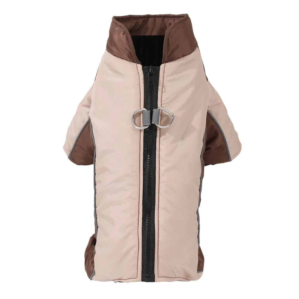 Warm Pet Clothes With D-ring Reflective Dog Jumpsuit For Small Medium Dogs Camouflage Puppy Coat For Winter Chihuahua Pug Jacket