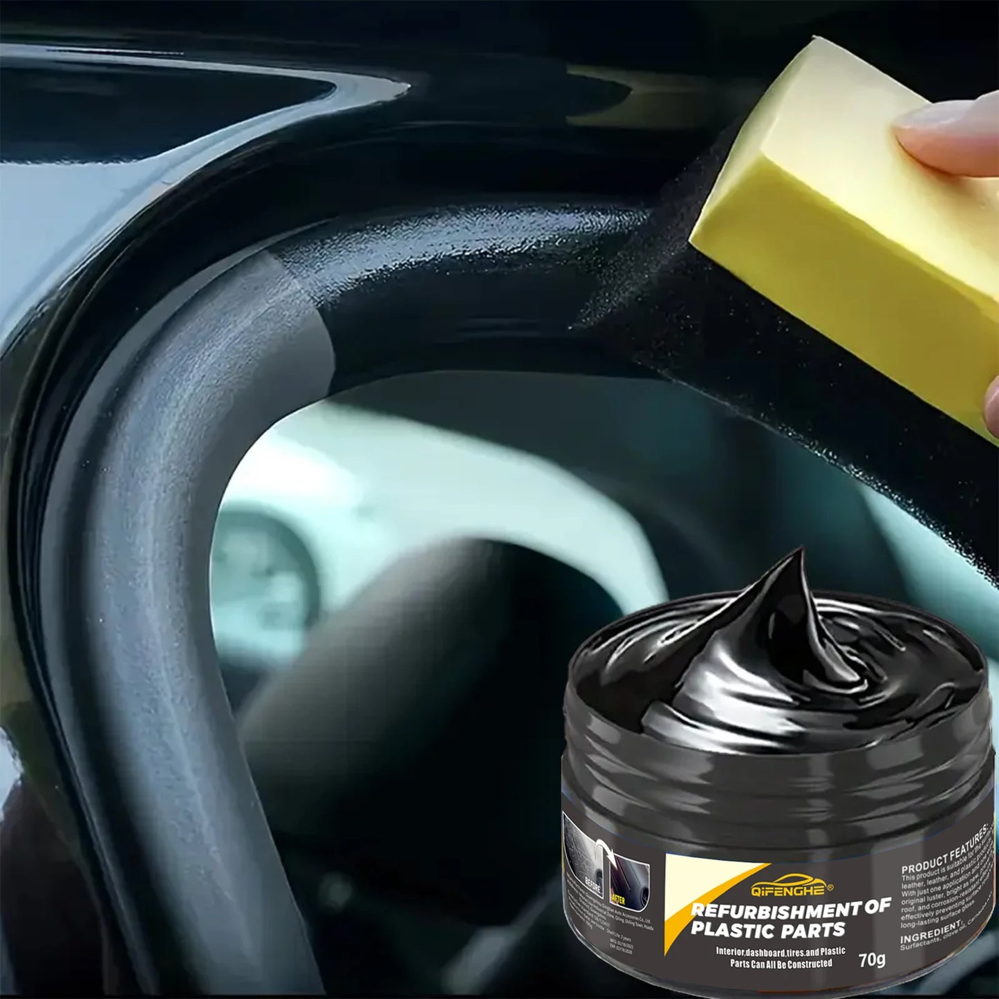 automotive plastic repair agent-interior and exterior plastic polishing wax, scratch repair anti-aging cream, suitable for tires Beauty World Shop