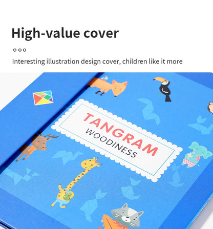 Magnetic Wooden Tangram Block Puzzle Game for Kids - Montessori Educational Intelligence Jigsaw Children's Gift Beauty Fashion