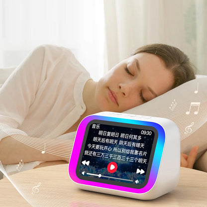 TF26 Pro Smart Speaker with RGB Lights Bluetooth Music Stories Player Home Voice Assistant Alarm Clock For Bedroom Living Room
