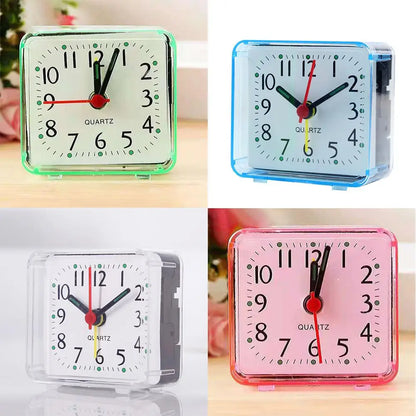 Bedside Small Alarm Clock Quartz Battery Square Candy Color Student Bedroom Alarm Clock Wake Up With Beeping Sound Beauty World Shop
