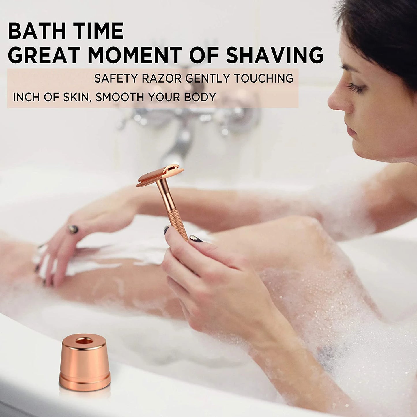 Safety Razor with Brass Weighted Handle and 5 Double Edge Safety Blade Refills,Single Blade Razor for Men, Designed for Coarse Beauty World Shop