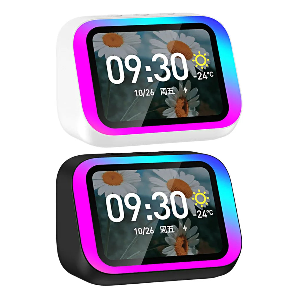 TF26 Pro Smart Speaker with RGB Lights Bluetooth Music Stories Player Home Voice Assistant Alarm Clock For Bedroom Living Room