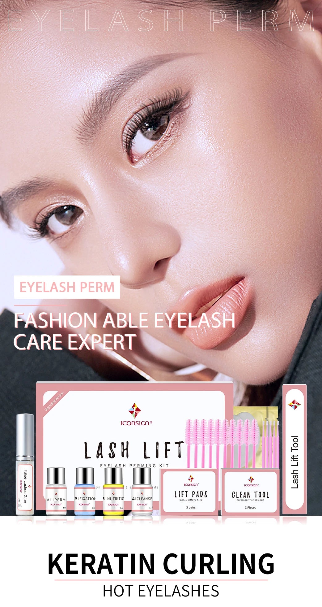 ICONSIGN Upgrade Version Lash Lift Kit Lifting Eyelashes Lasting 6-8 Weeks Calia Perm Eyelash Enhancer Makeup Tools Beauty World Shop