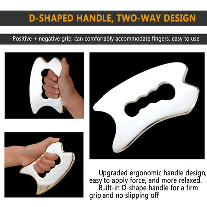 Professional Gua Sha Massage Tools, Stainless Steel Guasha Tool,Manual Massage Sticks for Jawline Sculpting & Puffiness Reducing Beauty World Shop