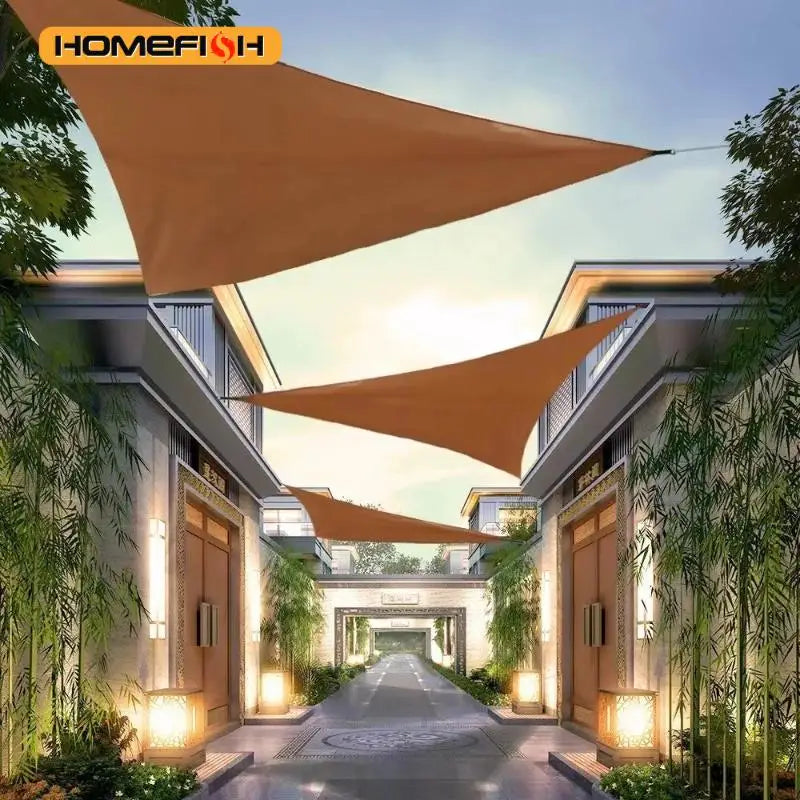 3x3x3M Folding Waterproof Triangle Sun Shade Sail Canopy For Outdoor Activities Backyard Awning Camping Tents Shade Cloth Beauty World Shop