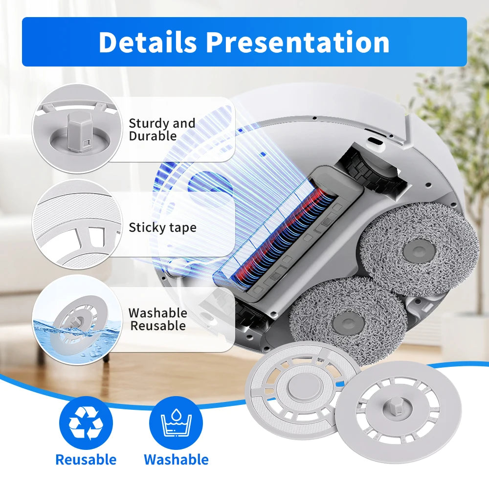 For Xiaomi Mijia Omni All-in-One B101CN Mop Cloth Robot Vacuum For Dreame L10s Ultra S10 S10 Pro X10 Mop Pads Holder Accessories Beauty World Shop